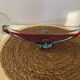 Centre de table gondole en verre Murano sommerso – Rouge rubis & crist