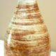 Glazed ceramic drop vase, signed Michel Argans, leaf decoration
