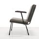 Dutch modernist Gispen 1401 Armchair by Wim Rietveld in green leather