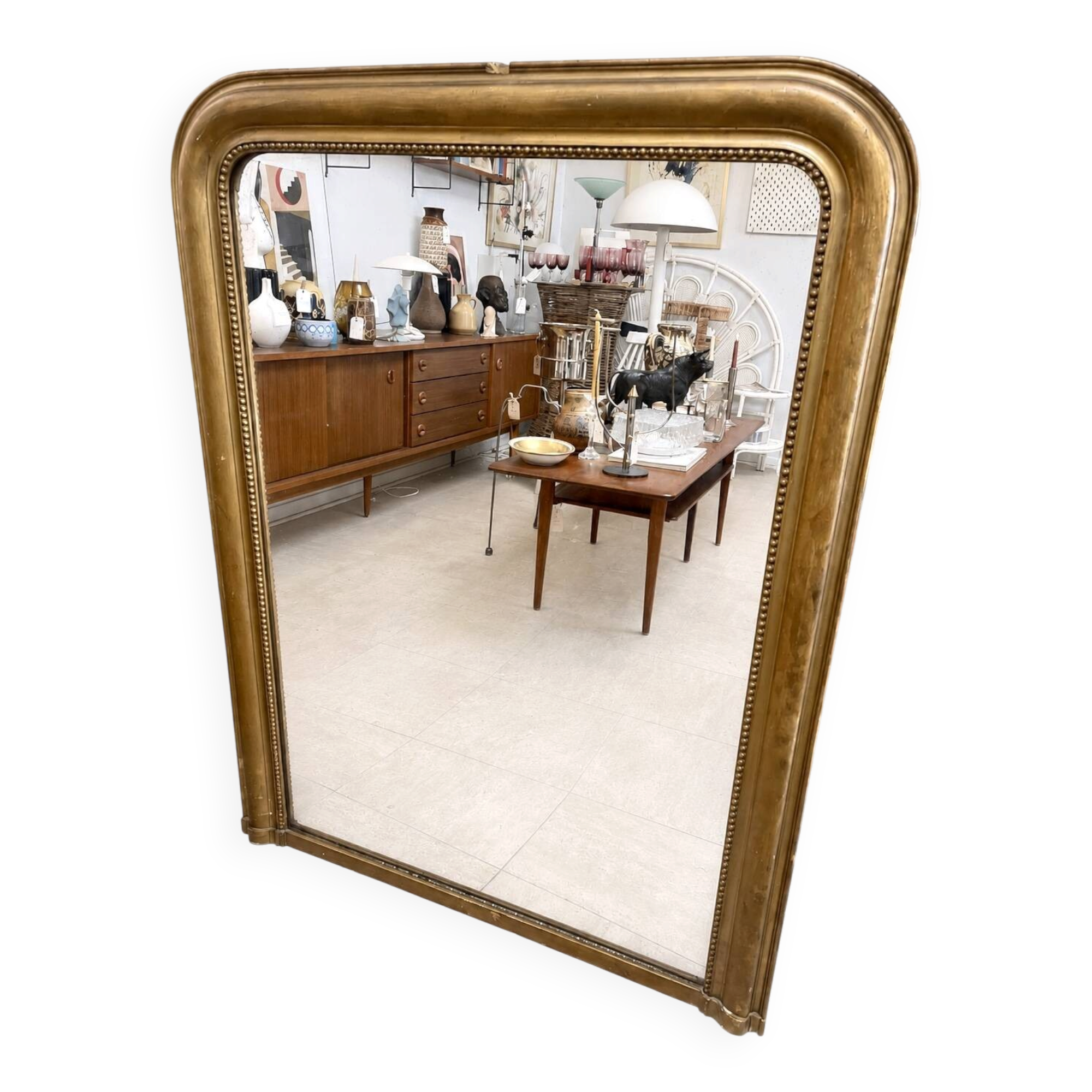 Grand miroir de cheminée Saint-Gobain, circa 1983