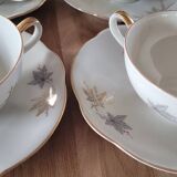4 cups and saucers made of fine porcelain from Bavaria.
