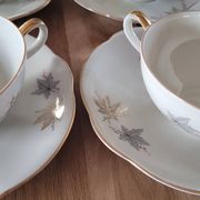 4 cups and saucers made of fine porcelain from Bavaria.