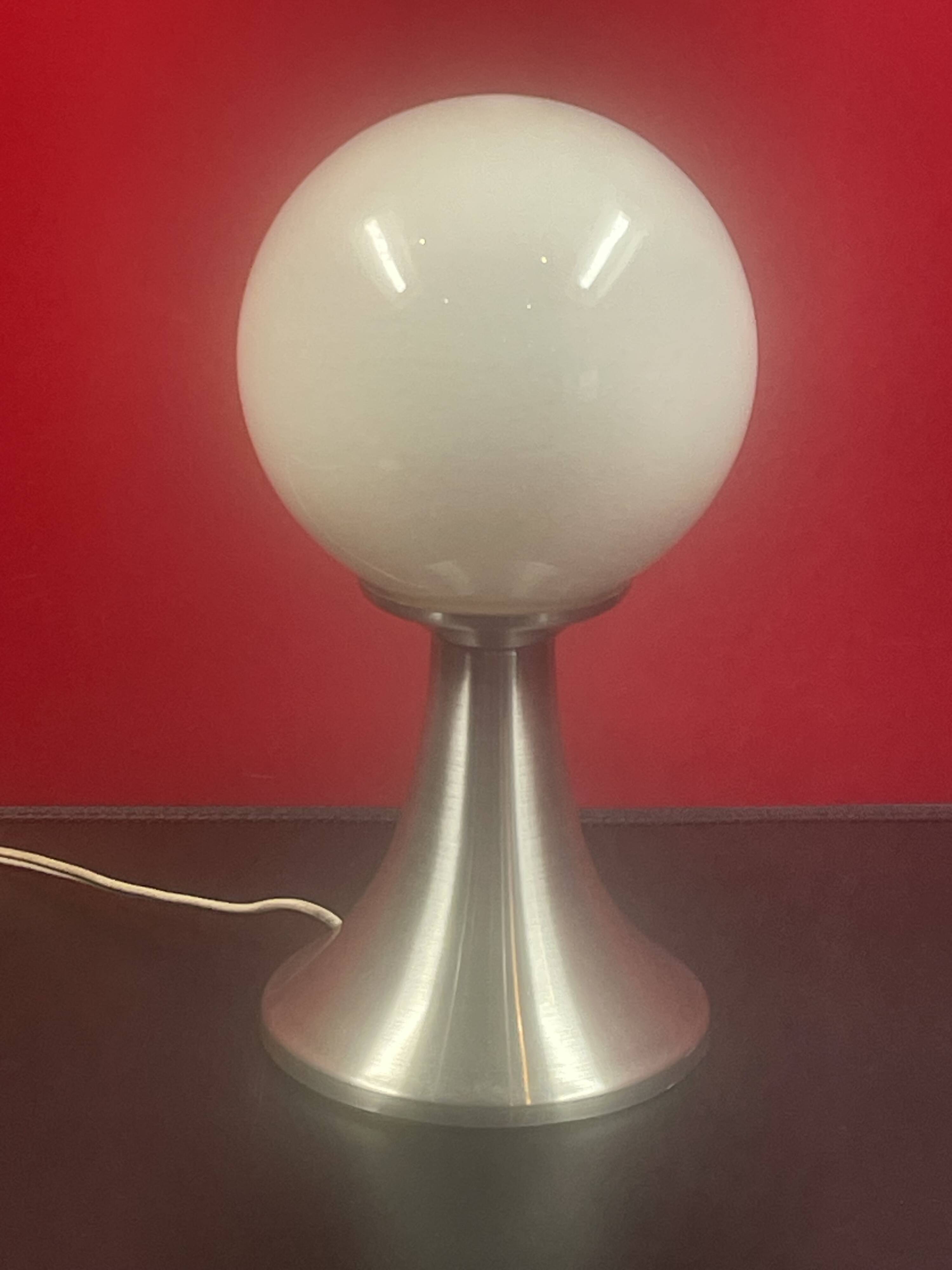 70's Lampe  Design  Aluminium Brossé - 23 cm