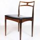 Set of 6 Dining Chairs Model 94 Made In Rosewood With Black Leather Seat By Johannes Andersen