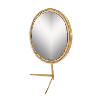 Mid century vanity brass  table mirror von vereinigte werkstätten münchen germany 1960s