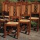 Lot 6 chaises vintage en bois paillées et sculptés