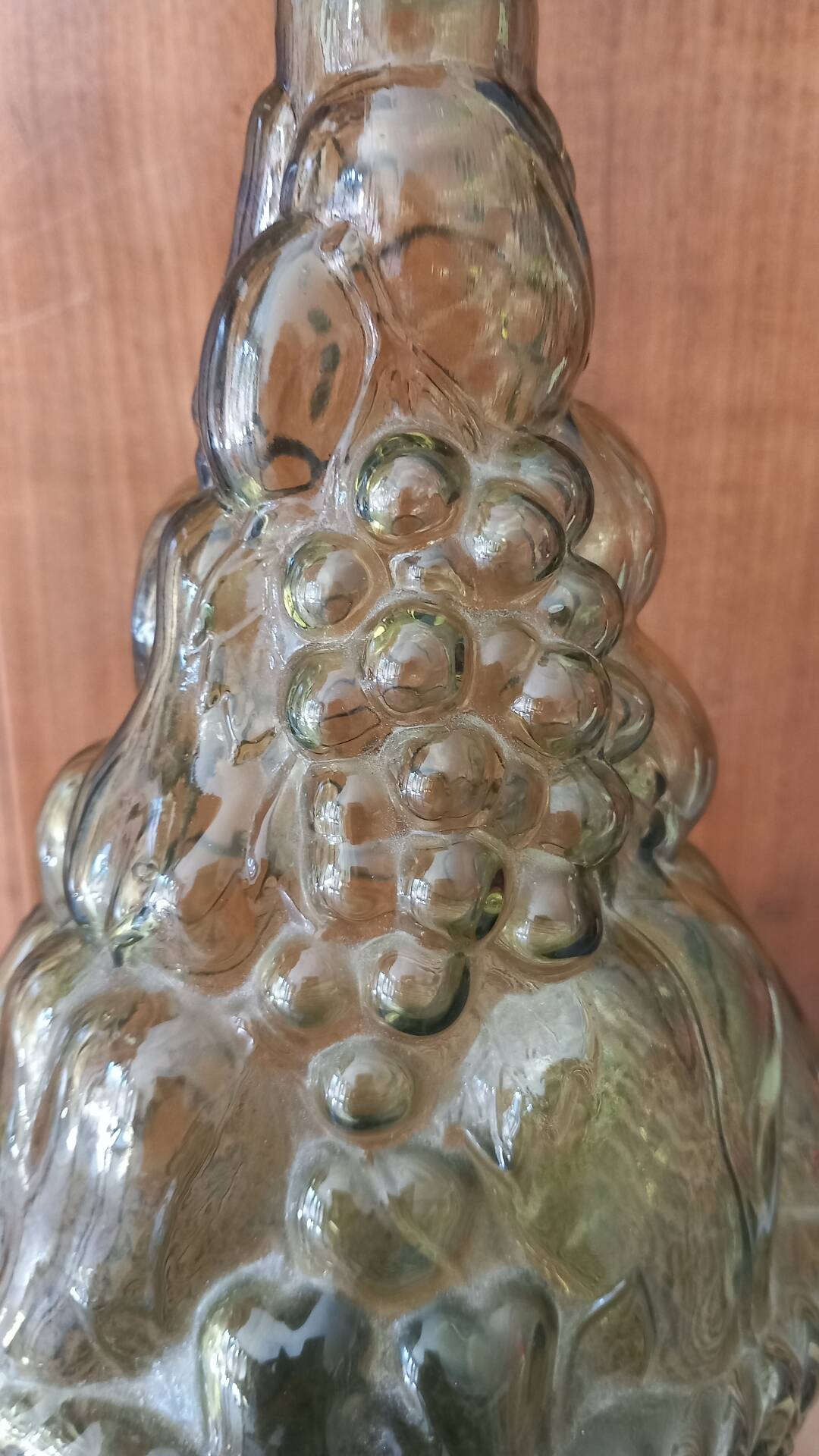 Italian carafe genius glass bottle from Empoli 60s 70s.