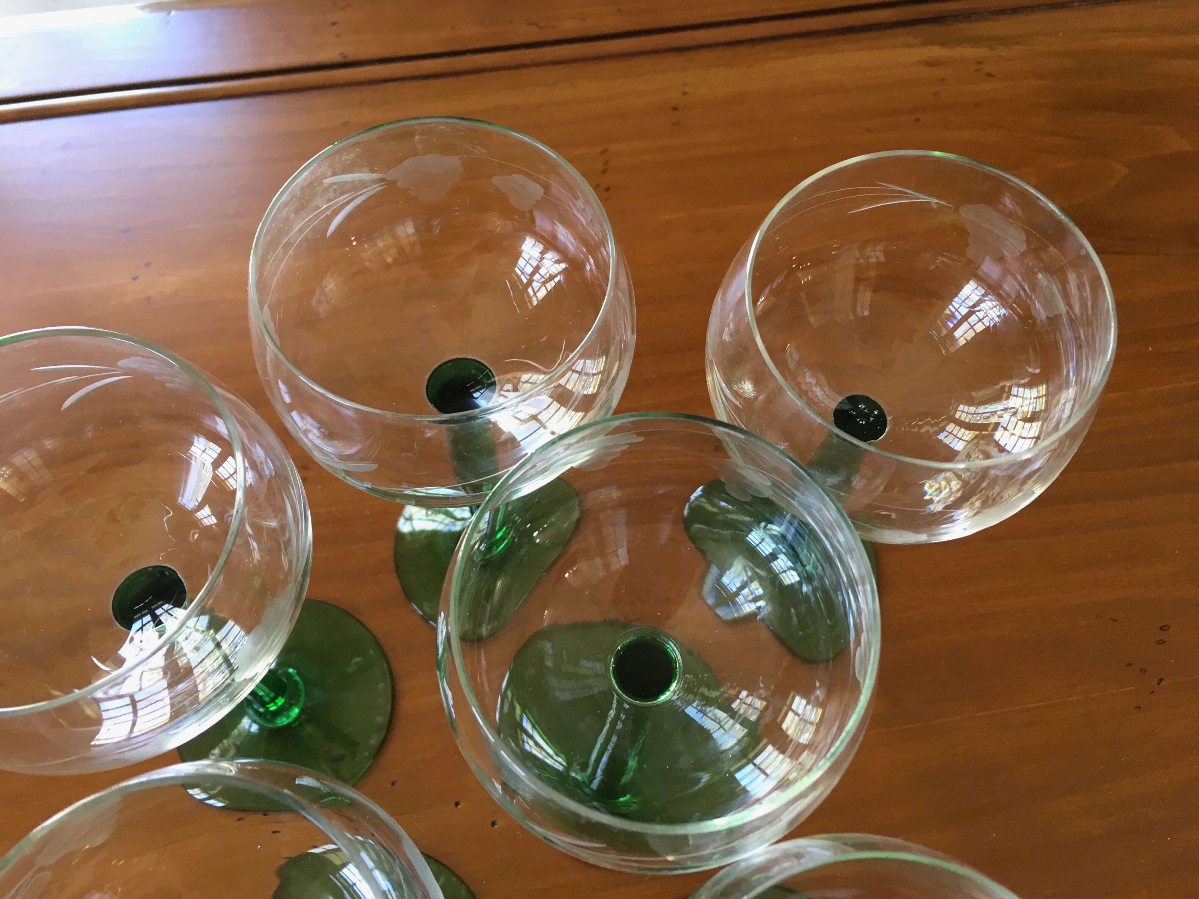 Set of 6 Alsace wine glasses in chiseled crystal