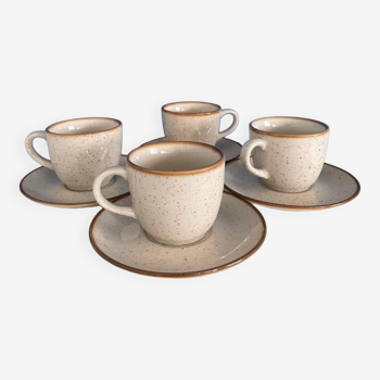 Coffee service cup and saucer beige speckled