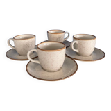 Speckled beige cup and saucer coffee set