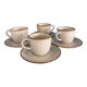 Speckled beige cup and saucer coffee set