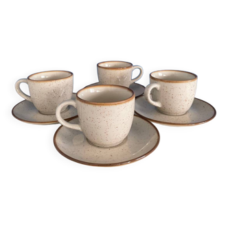Coffee service cup and saucer beige speckled