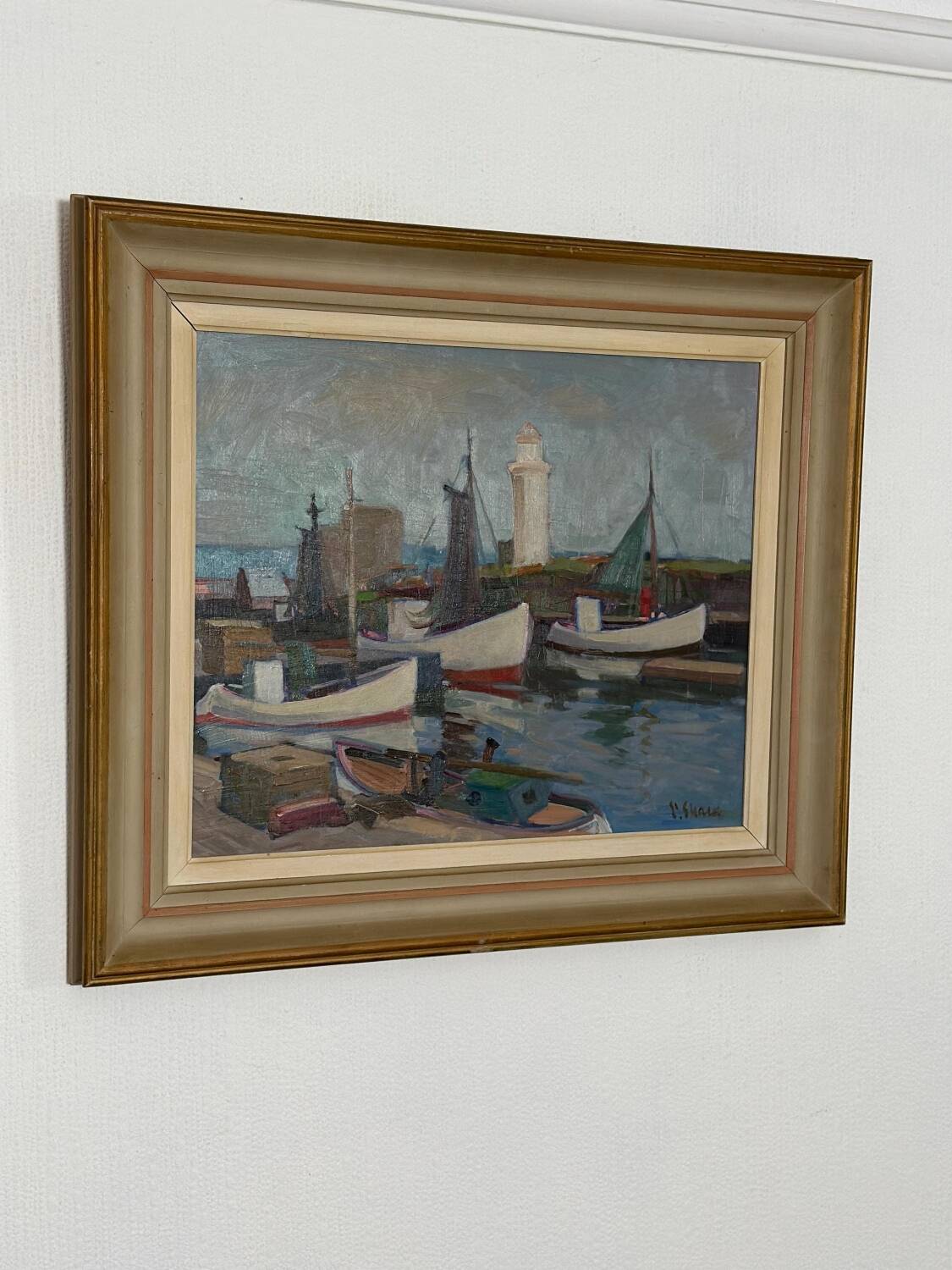 Huile su panneau suédois – « Bateaux » par Eskil Skans