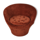 Orange velvet armchair