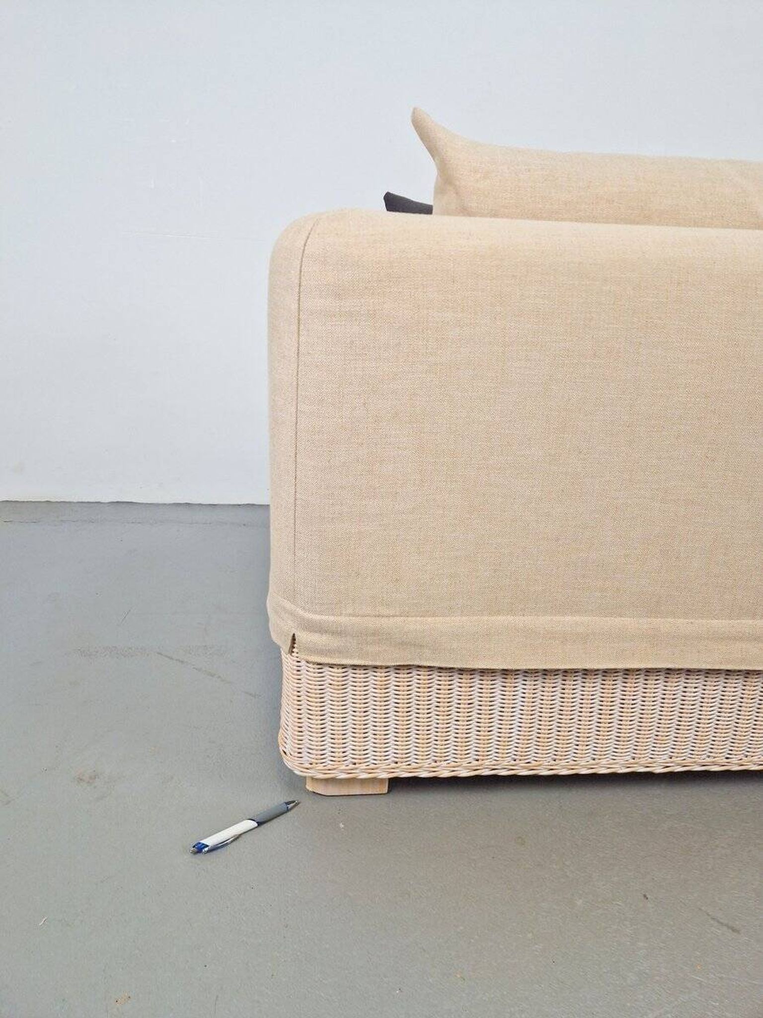 Modern Outdoor Wicker Linen Sofa by DFN SRL for Dolcefarniente Leda, Italy