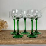 6 verres Alsace France vintage