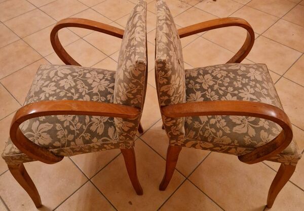 Paire de fauteuils Art déco en bois courbé, années 1930