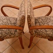 Pair of Art Deco curved wood armchairs – 1930s