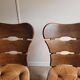 Lot de 4 chaises brutalistes en bois