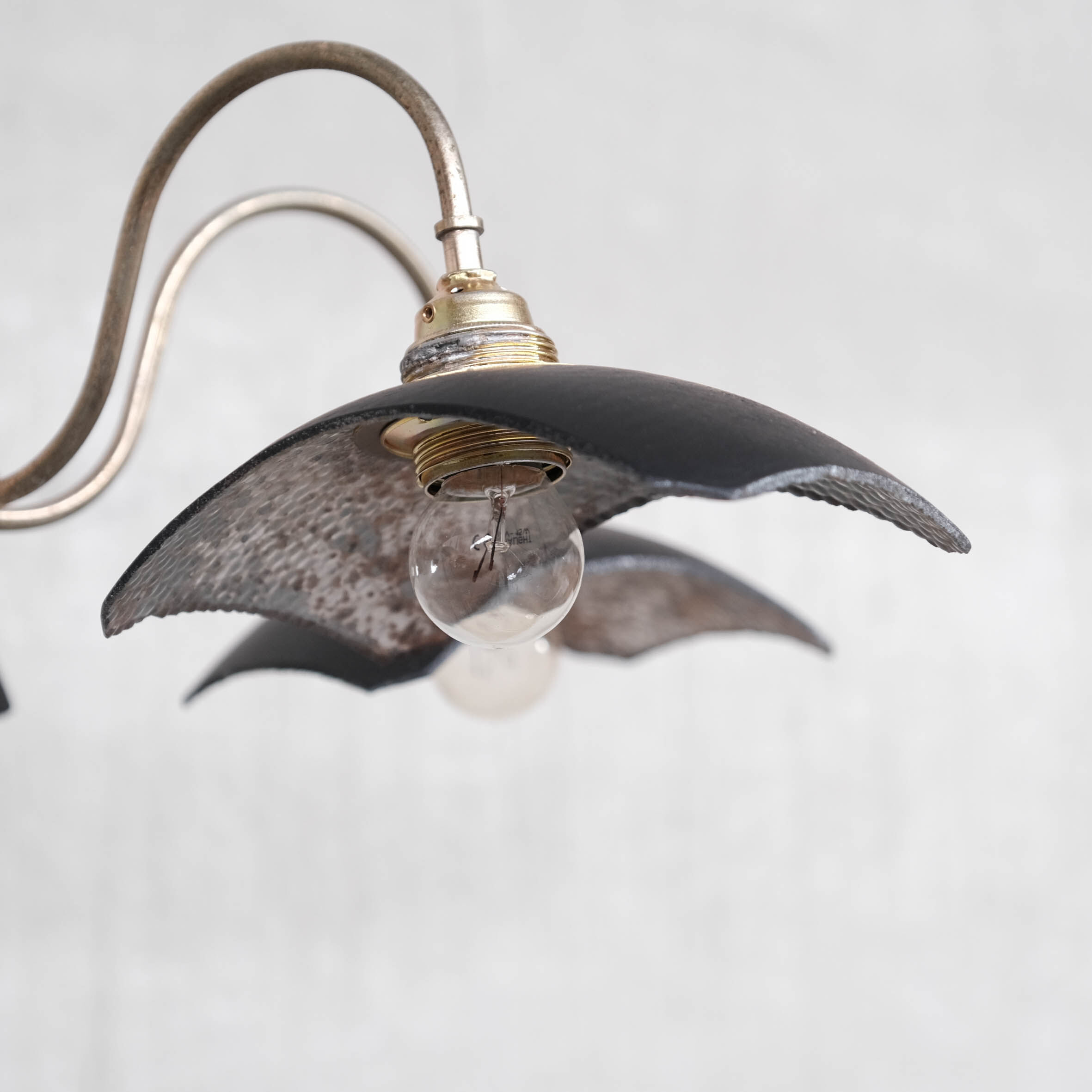 English mercury glass reflective mirrored antique chandelier