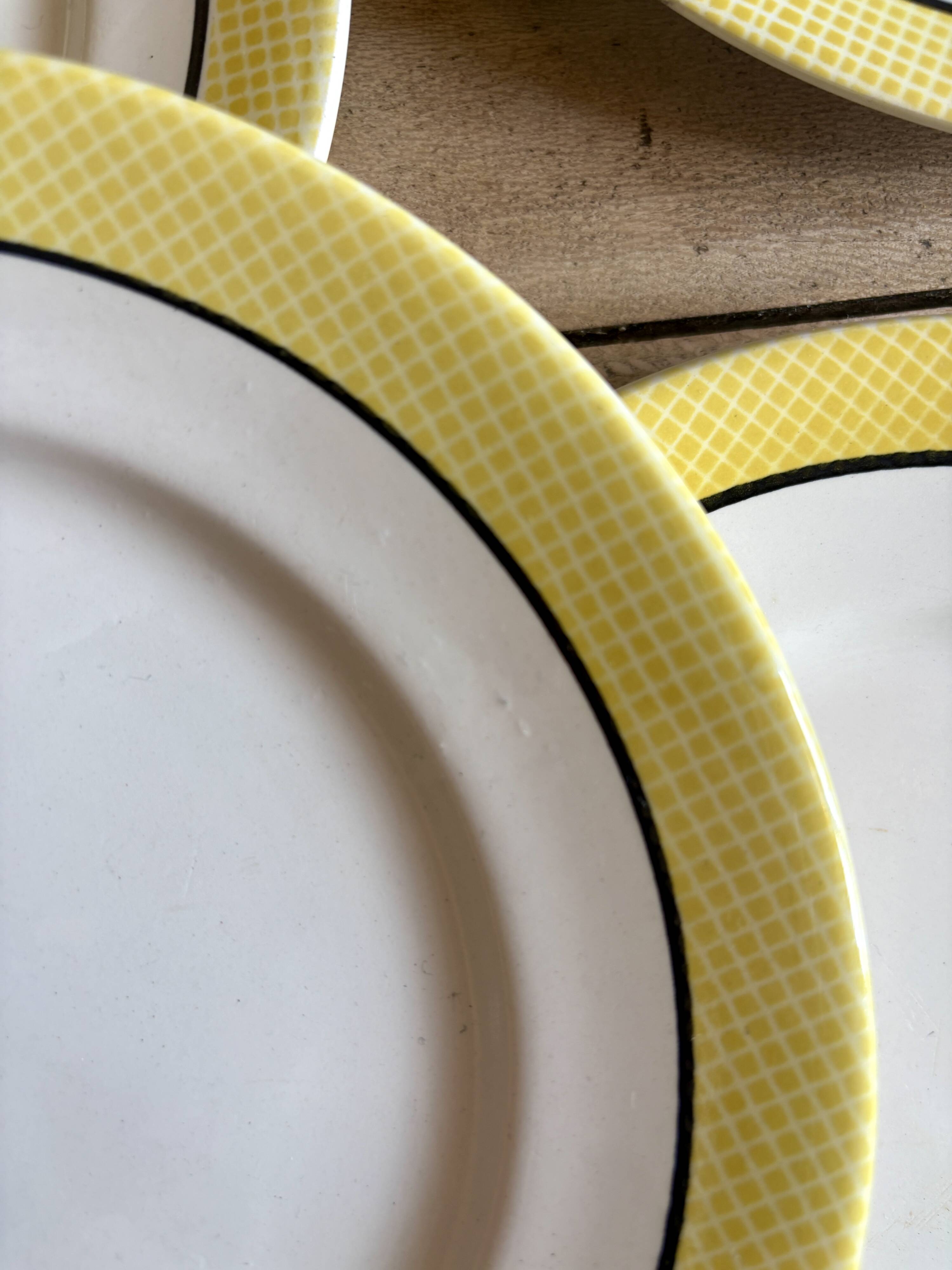 Set of 6 vintage dessert plates, Menton model by Salins