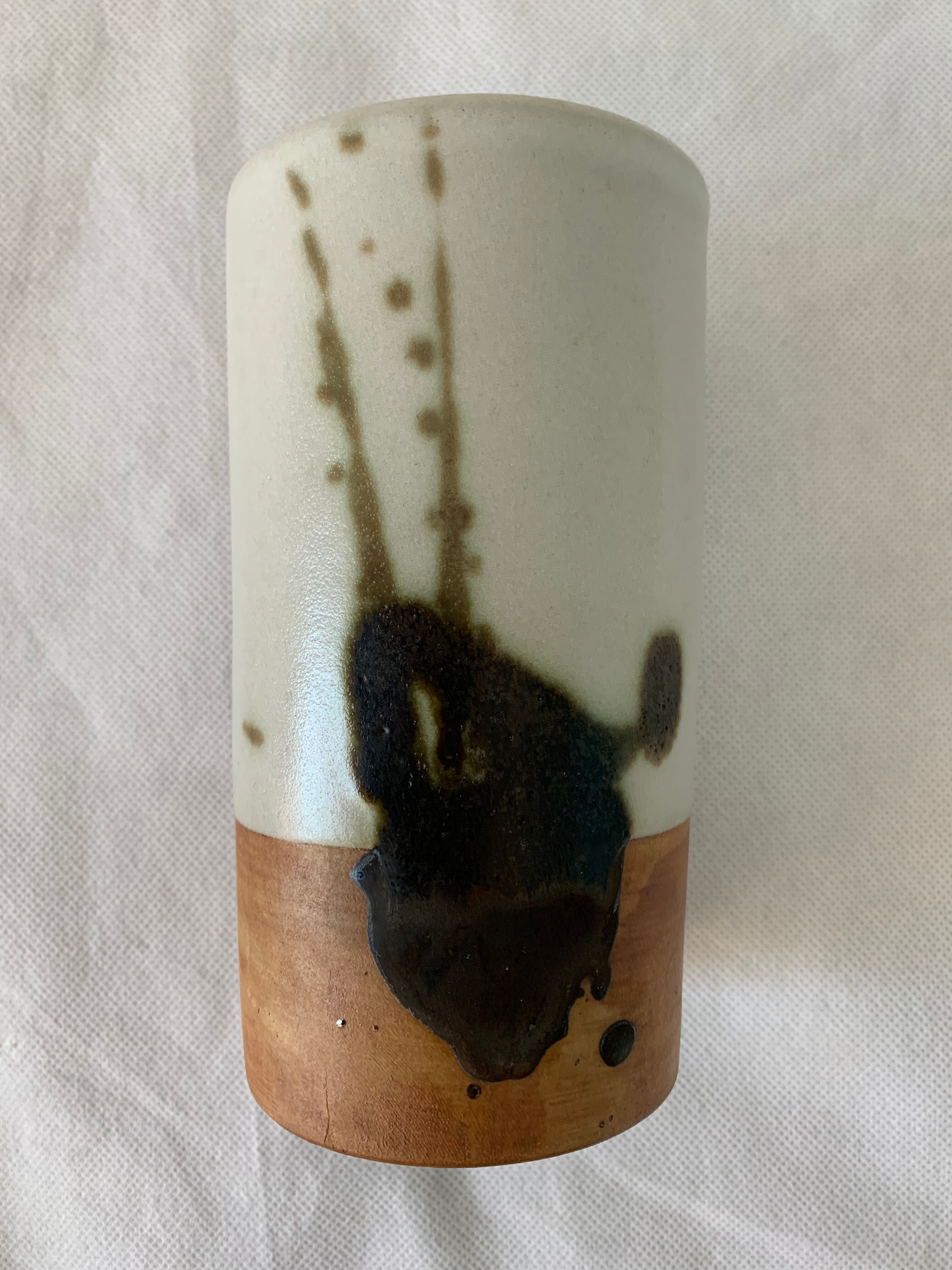 Enamelled sandstone vase Pottery of La Colombe 1975
