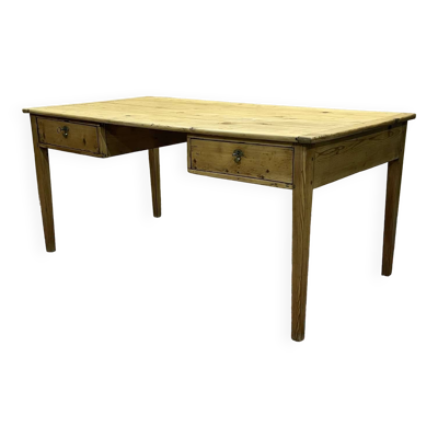Bureau plat du début XXème en sapin