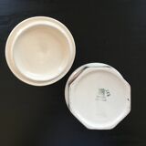 Beige butter dish with floral decoration