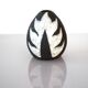 Vintage Danish pottery vase with graphic monochrome design and glazing from Helge Österberg