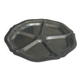 Round compartmentalised stainless steel tray – Vintage design serving tray