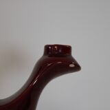Red candle holder 1960 Saint-Clément vintage