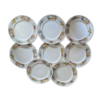 Set of 8 Porcelain My Garden Plates