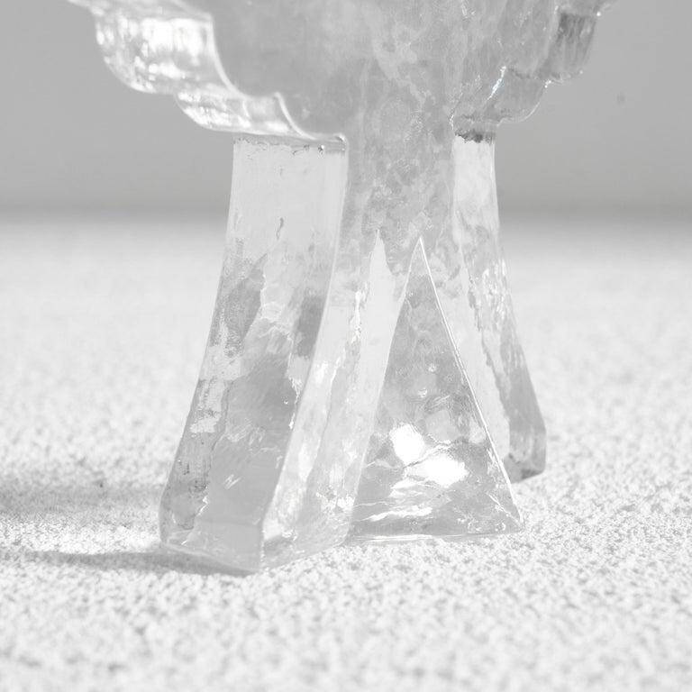 Tree-shaped soliflore vase in solid glass mid-century
