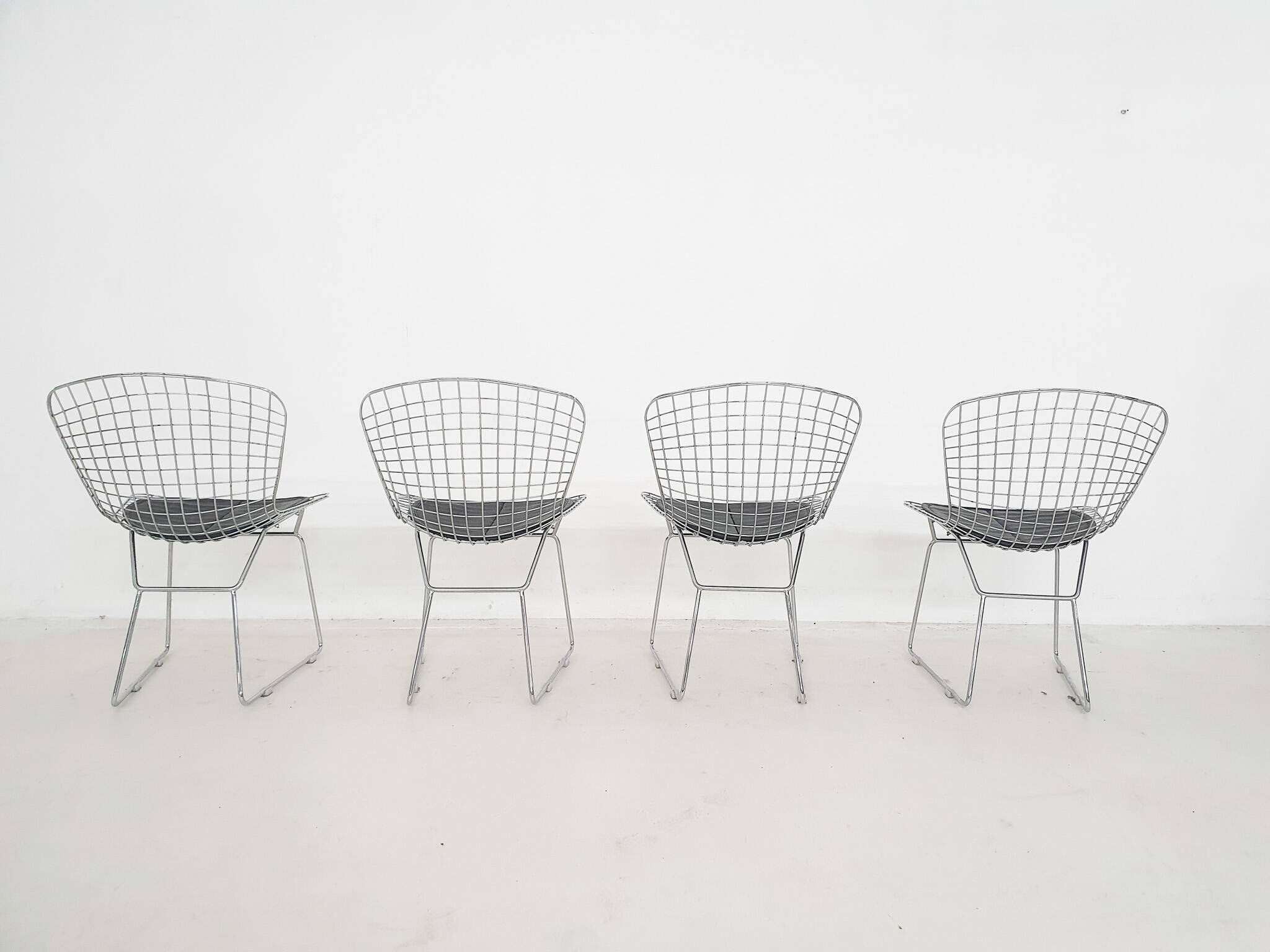 Set of four  wire chairs, 1970's