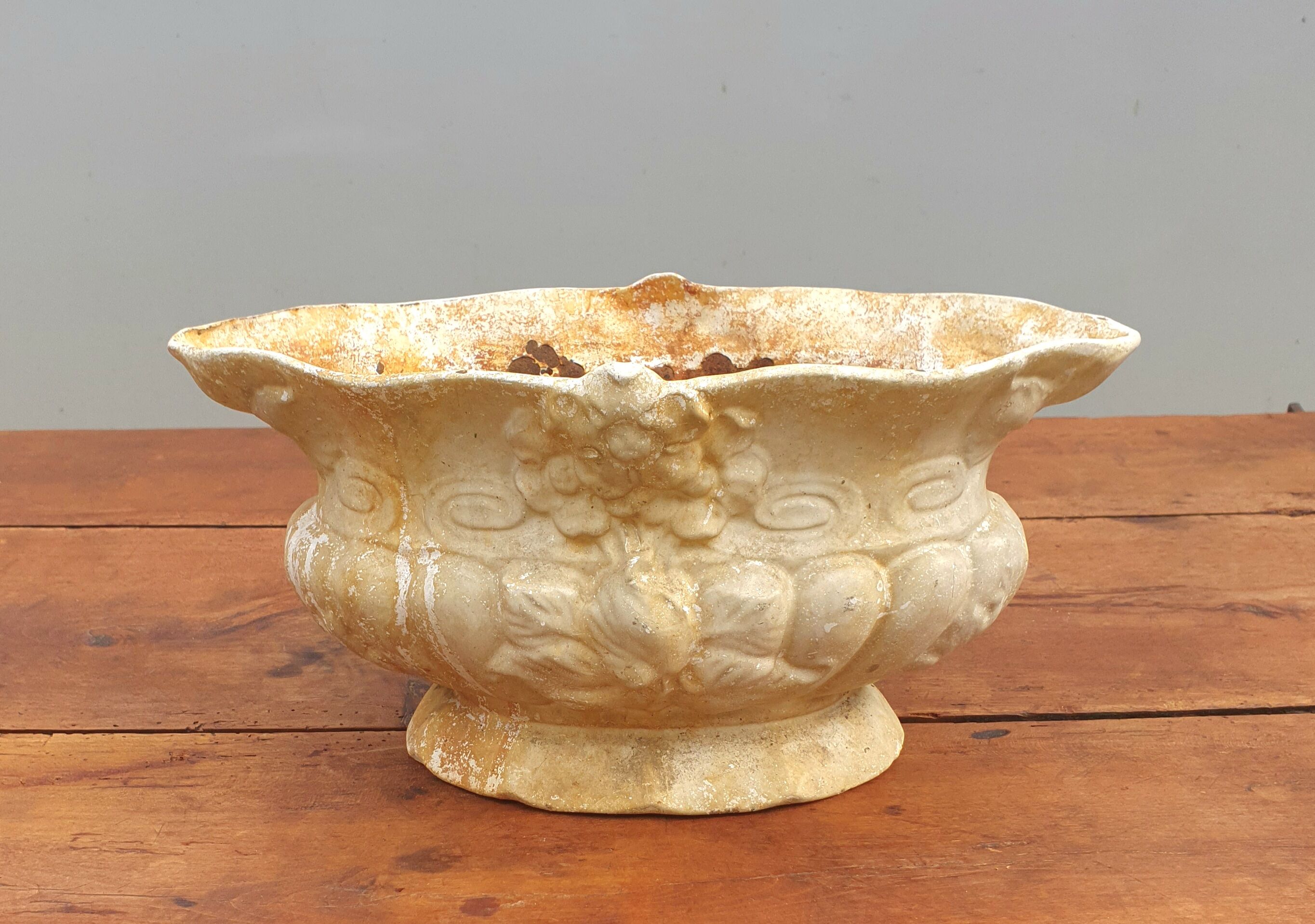 Old cast iron planter