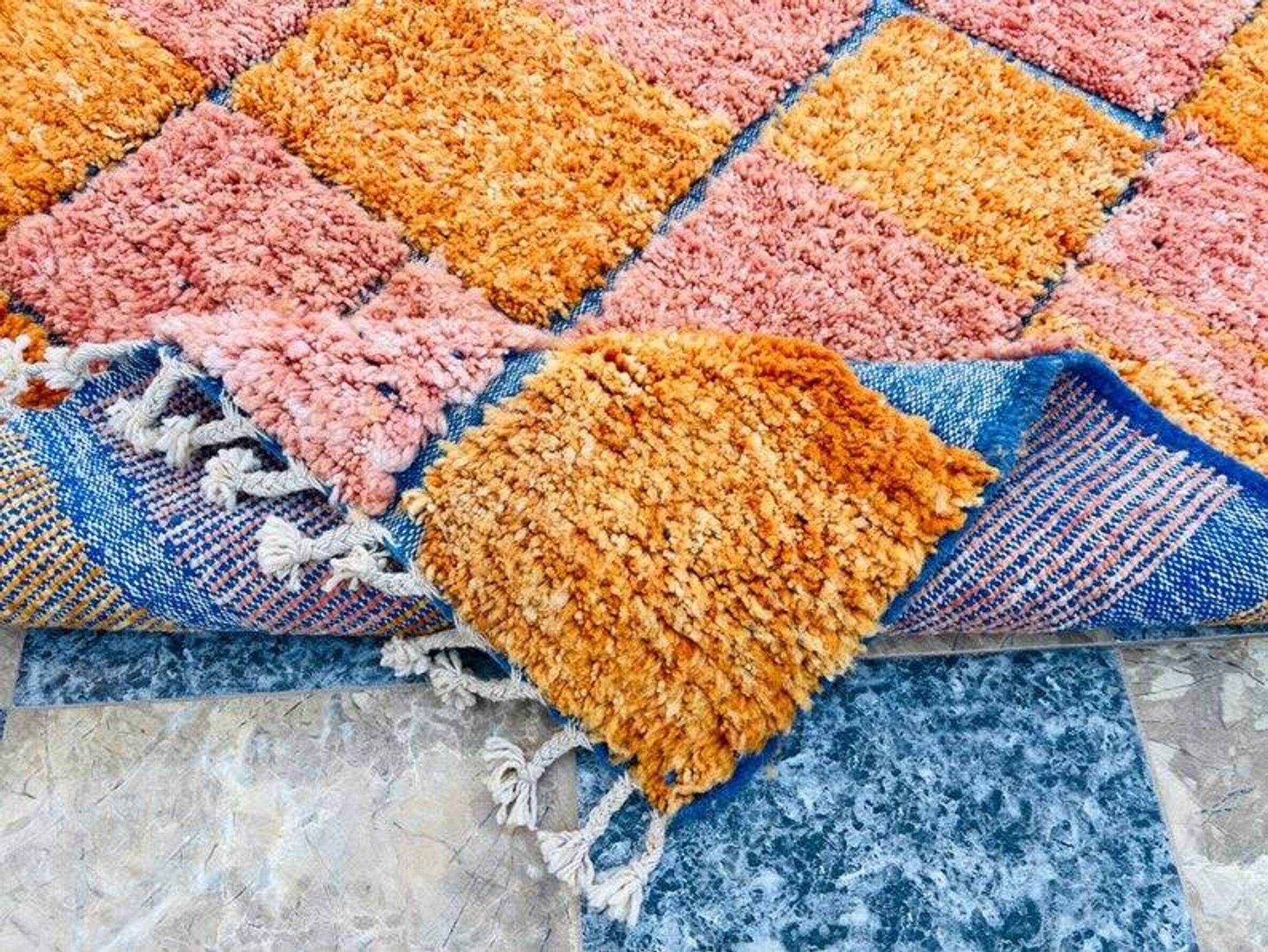 Handmade colourful rug from the Atlas Mountains 3/2m