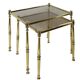 Mid-century brass and glass nesting tables, 1970s, set of 2