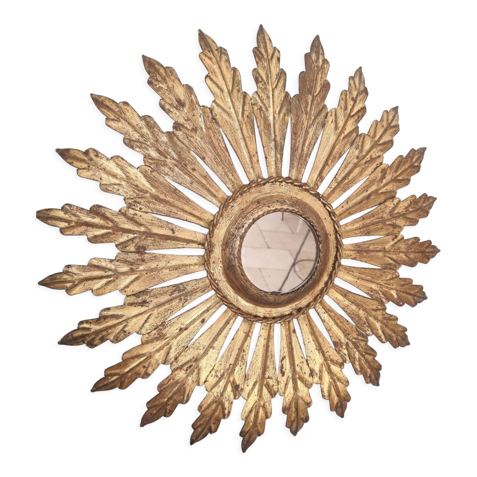 Sun mirror wall lamp