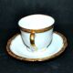 Boyer limoges porcelain coffee cup with golden frieze decor