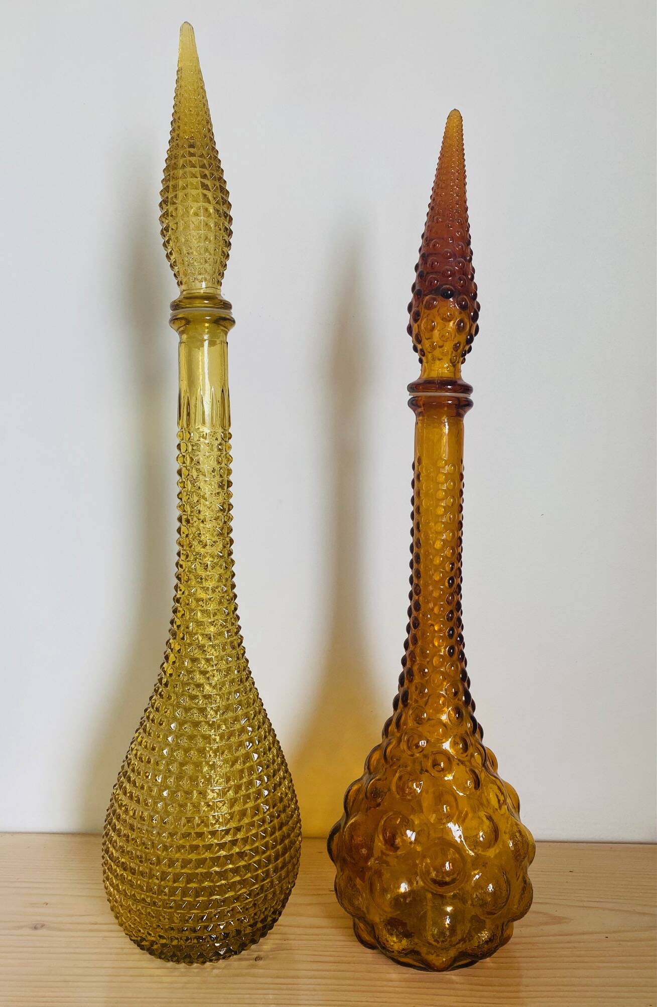 Italian carafe Empoli amber yellow 1970s