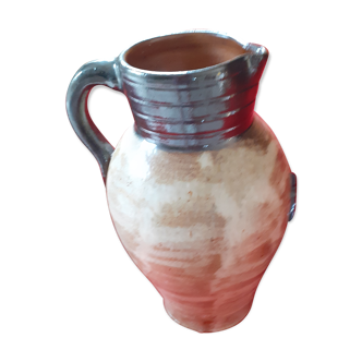 Large sandstone pitcher, Hermine décor Signed A.R.M.