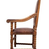Dutch 19th Century Oak Baroque open Arm Chair
