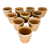 Lot of 10 terracotta pots circa 1930 graineterie