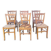 Suite six chaises bistrot dépareillées