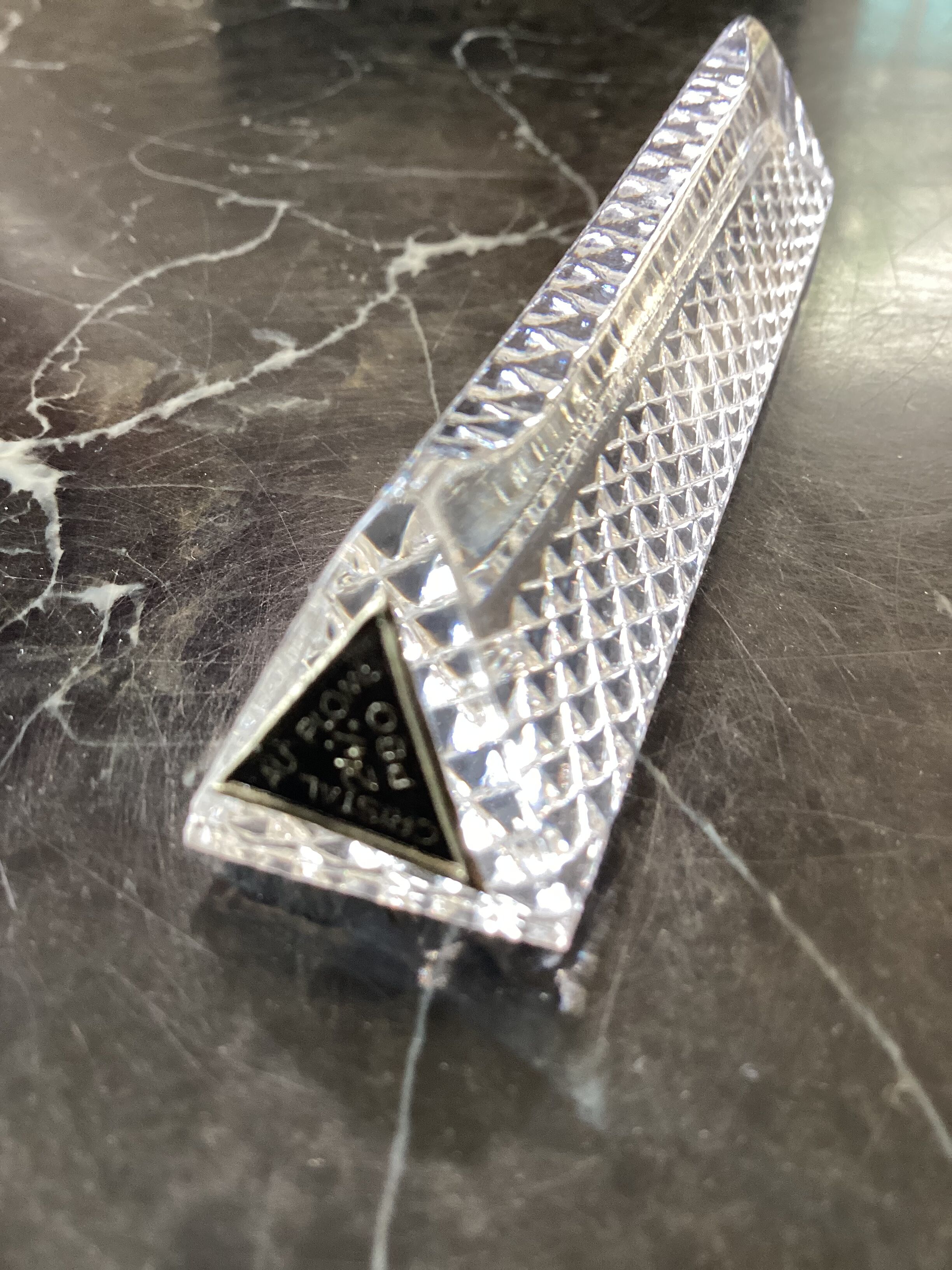 Set of twelve crystal knife holders 24% with vintage lead