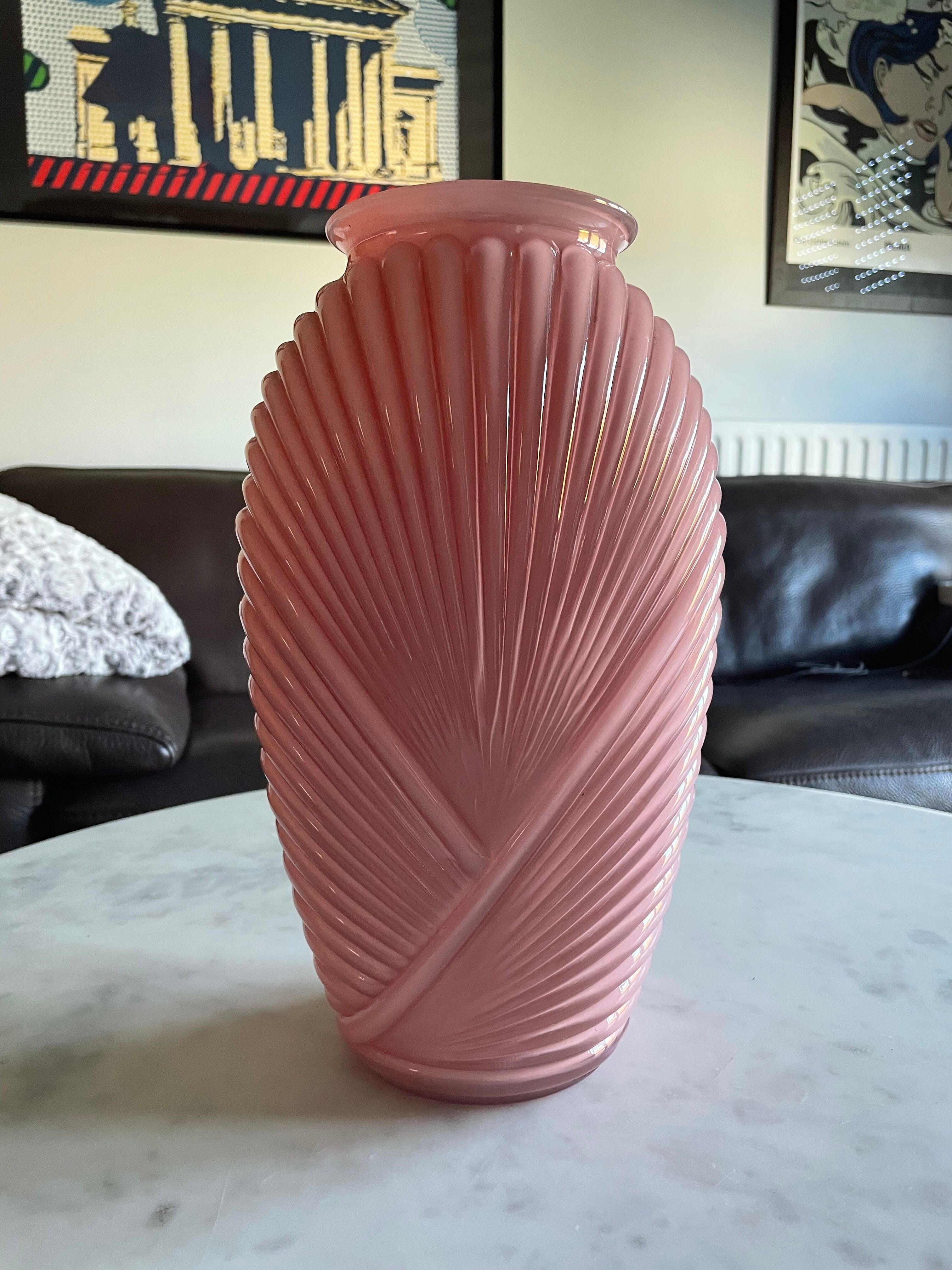 Pink vase draped art deco