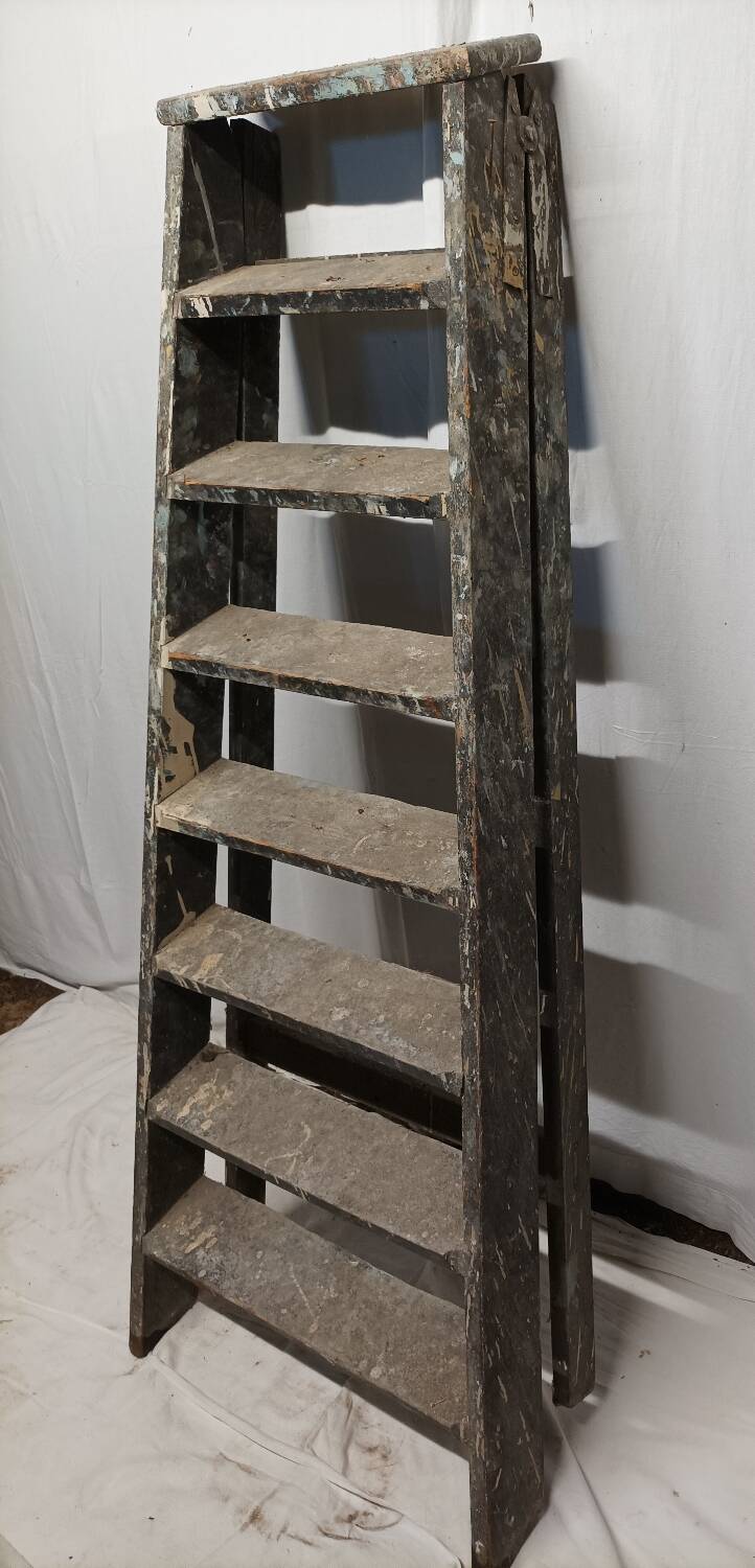 Ancien escabeau de peintre en bois