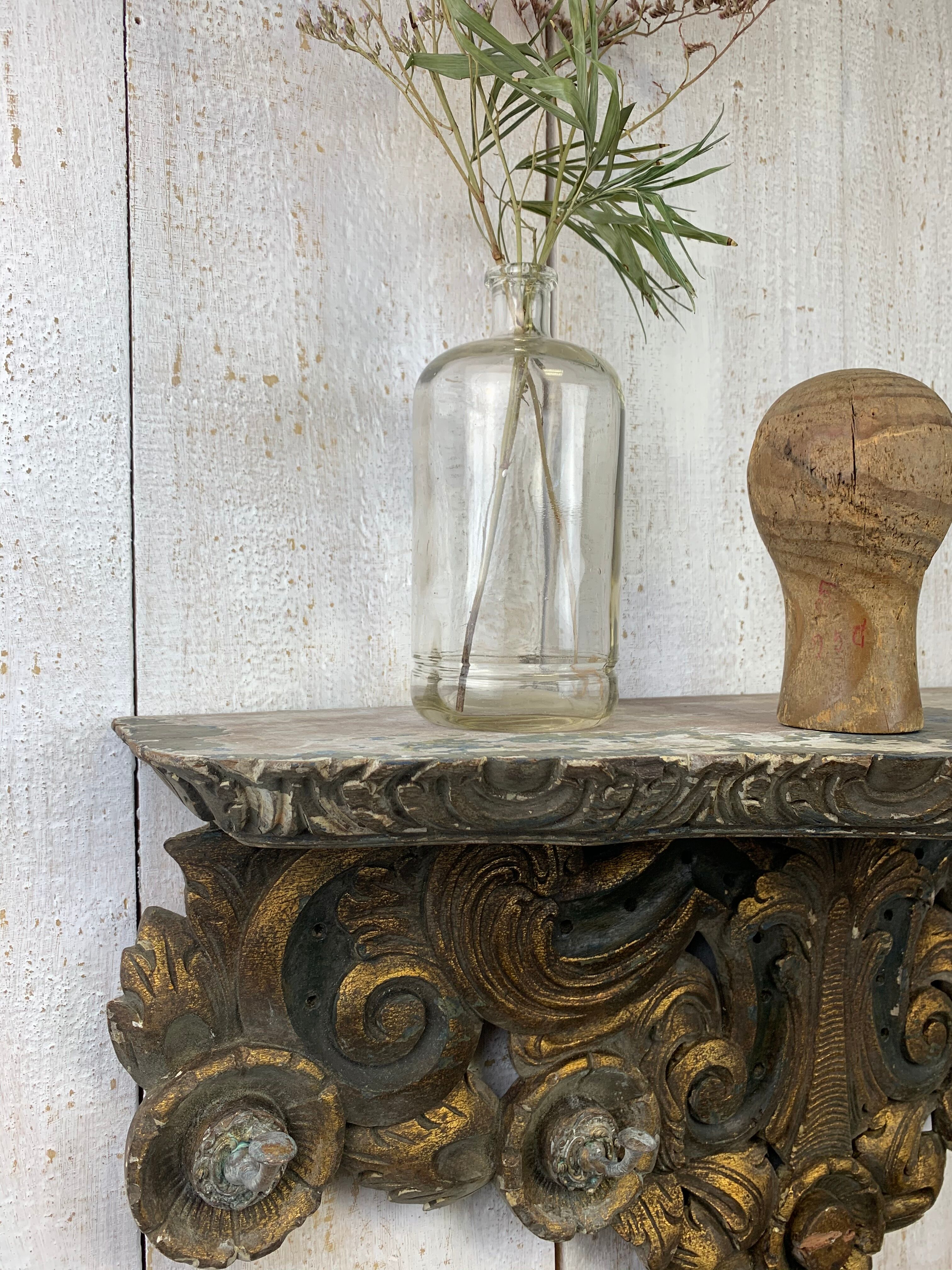 Old gilded wood coats holder