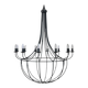 Chandelier en fer vintage large, 12 ampoules