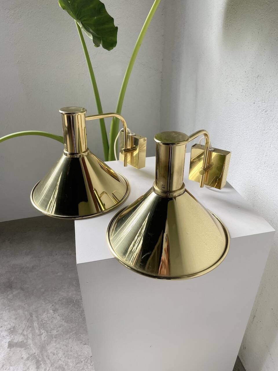 Pair of Hovik Lys brass wall lights Jonas Hidle Denmark